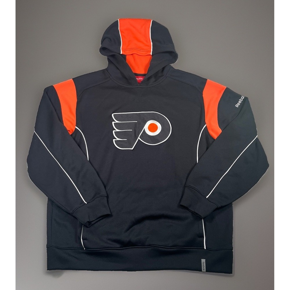 Reebok Philadelphia Flyers Hoodie Mens Medium Face Off Collection Pullover NHL